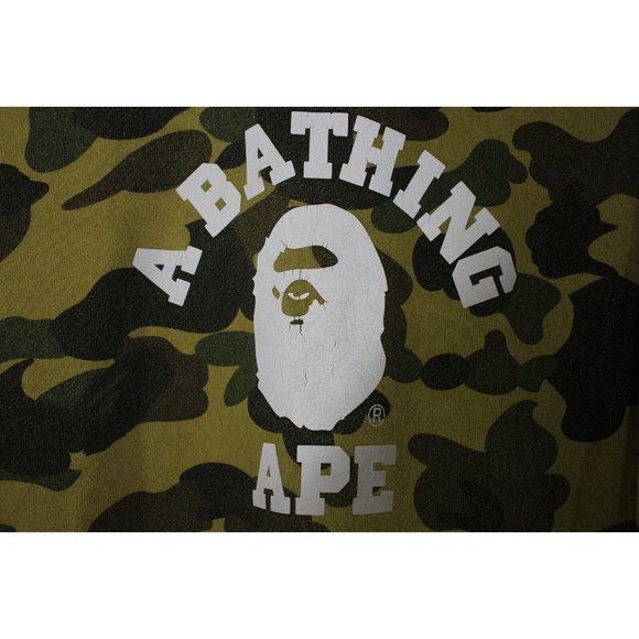 BAPE A Bating Ape Mens Large 3M Reflective Camo Spell Out Hoodie P328 - Picture 3 of 12